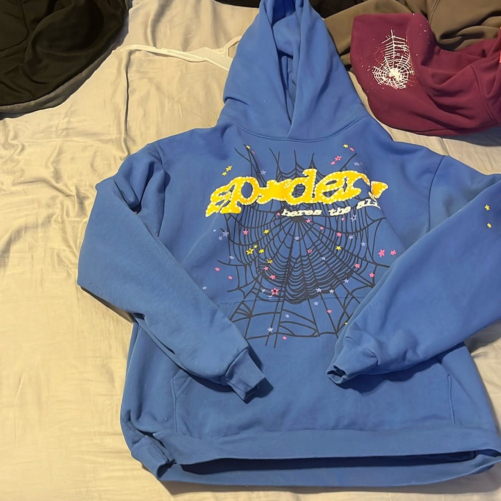 Blue sp5der hoodie